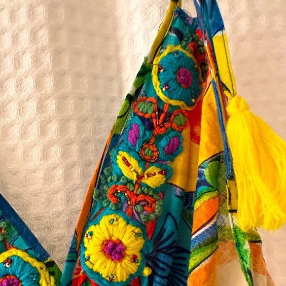 Multi-color sundress from Italy, worn once for a shoot. - Picture 4 of 7